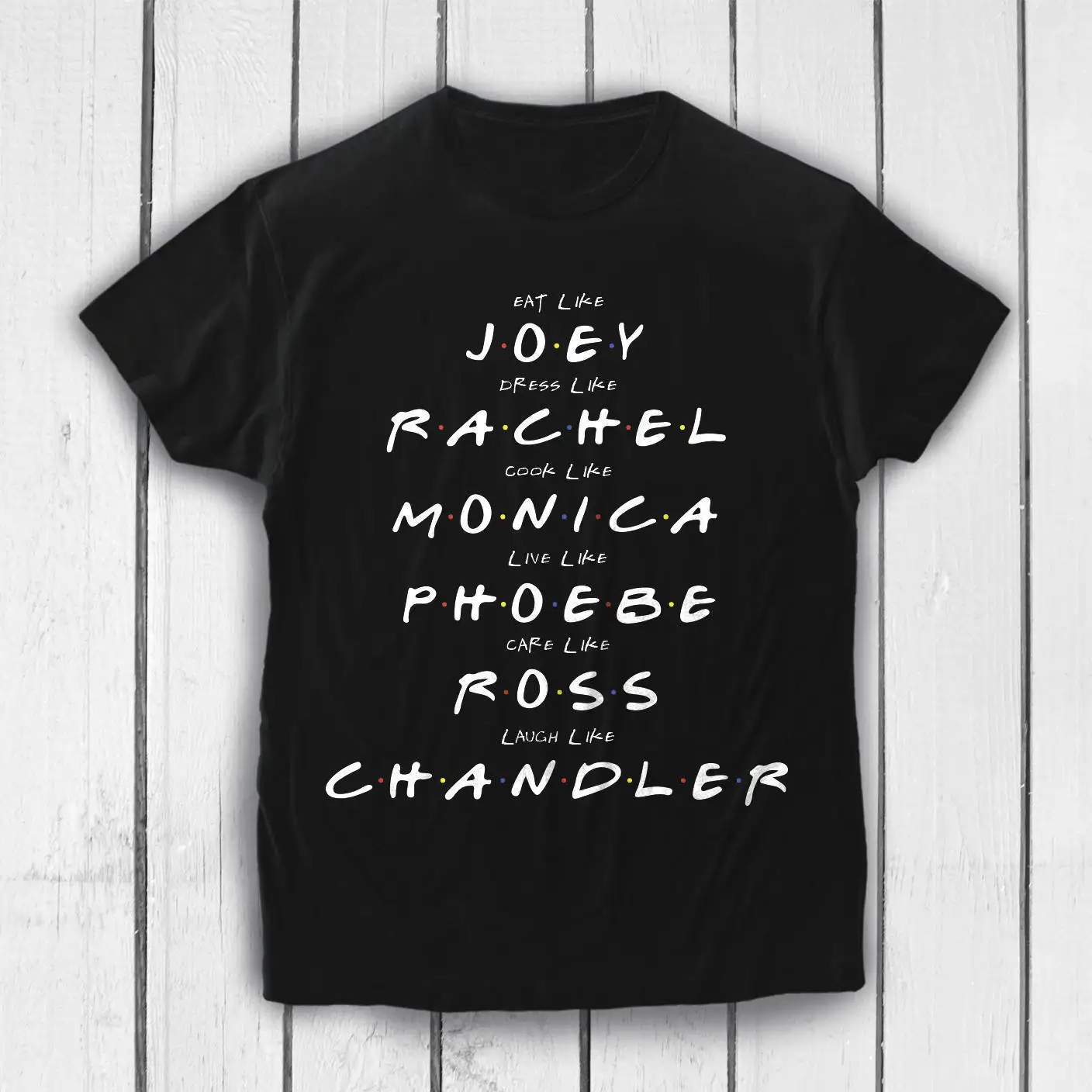 С героями телесериала друзья цитаты футболка Sitcom Повседневное закрывает Джо Rachel