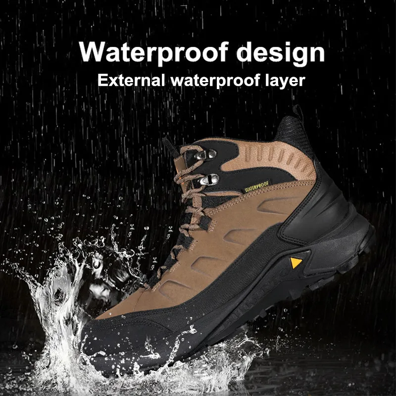 HUMTTO Waterproof Hiking Shoes Leather Climbing Athletic Shoes for Men Outdoor Safety Trekking Boots male Tactical Sneakers Mens