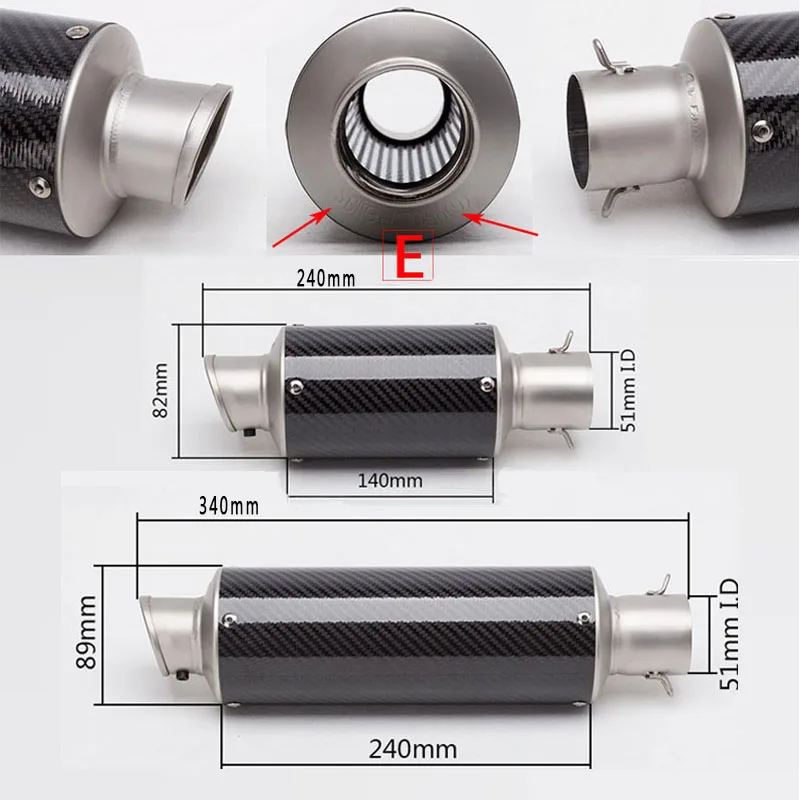 Универсальный модифицированный выхлопной глушитель для мотогонок труба из