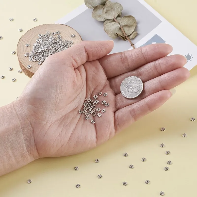 500 шт. бусины разделители под античное серебро тибетское снежинка для