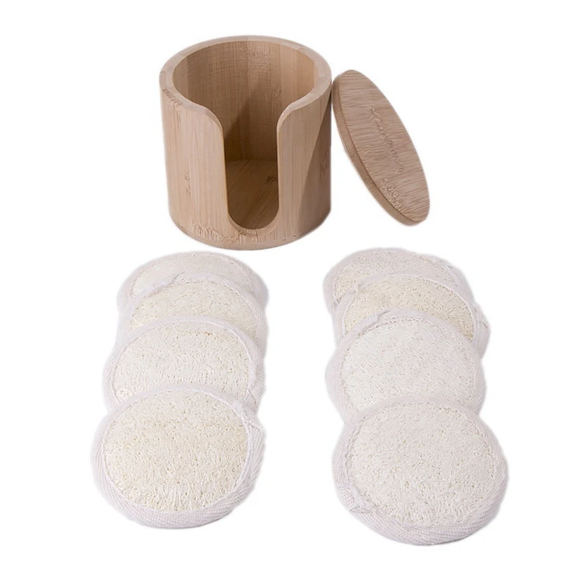 

1Set Cotton Rounds Reusable Makeup Remover Pads Cotton Pads for Face with Bamboo Storage Box