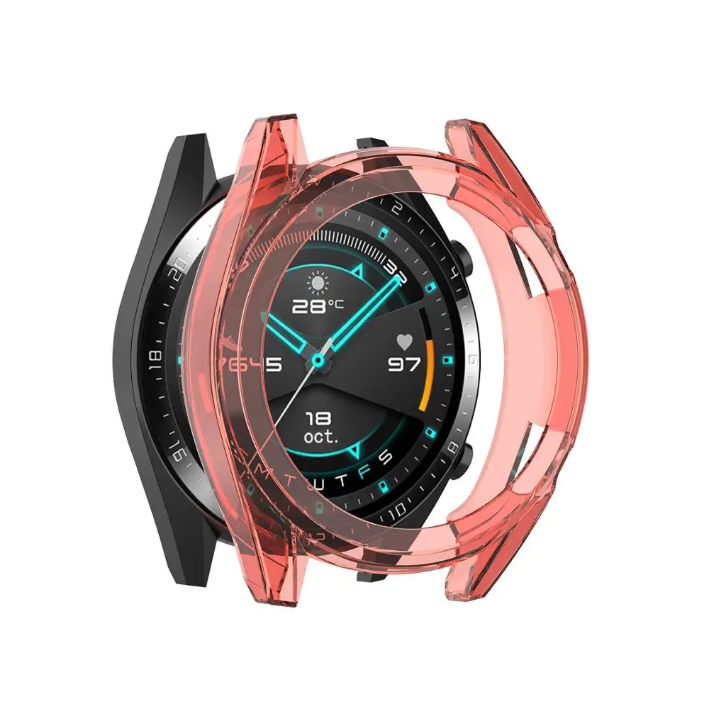 ТПУ Тонкий Смарт часы защитный чехол для Huawei Watch GT 2 46 мм полоса рамка с защитой от