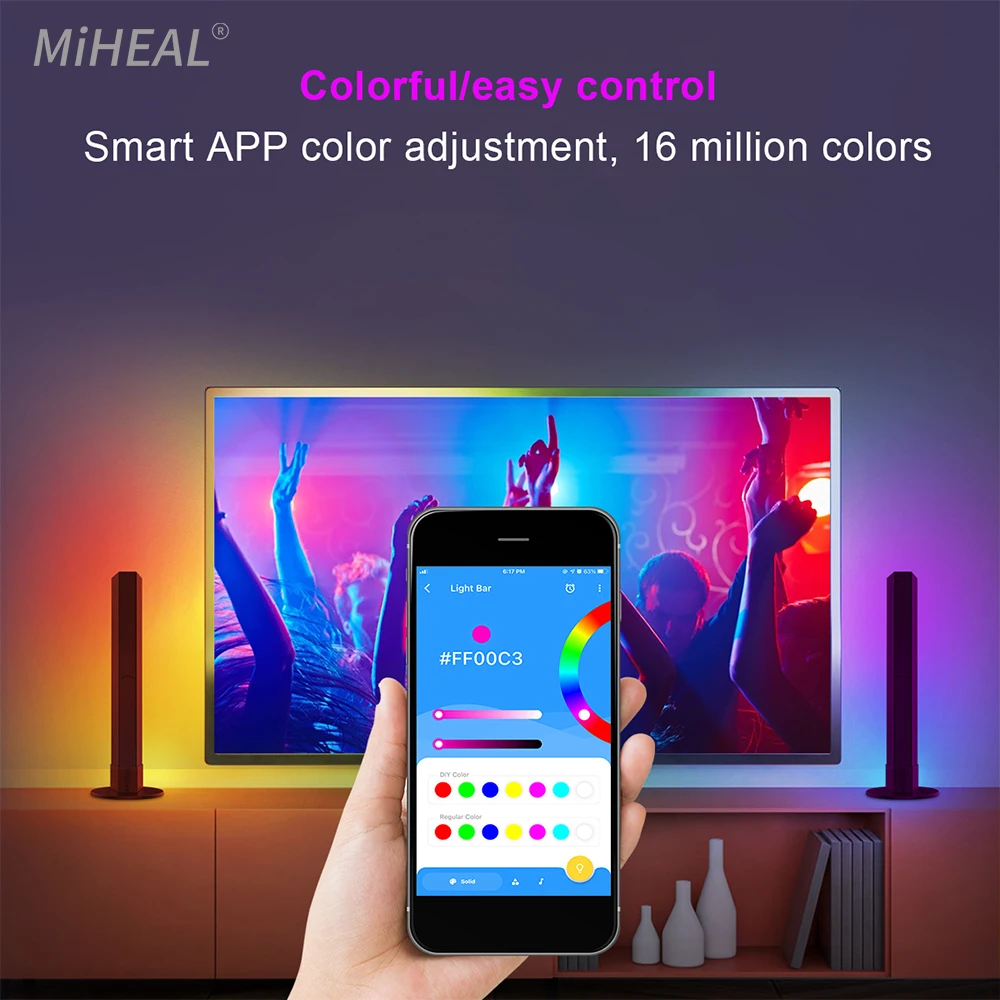 

Светодиодная Напольная Лампа, декоративный ночсветильник RGB 16 цветов, умное управление через приложение, для дома, гостиной