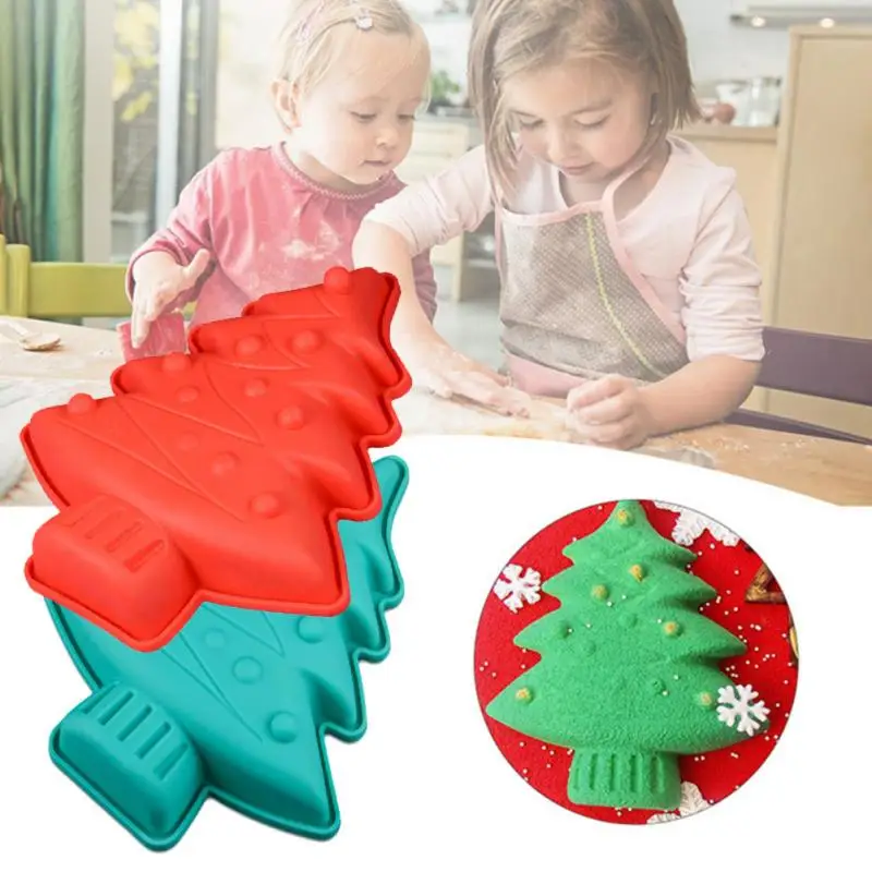 

Silicone Non-Stick Christmas Tree Cake Mold For Pie Jelly Muffin Bread Bakeware Baking Pan Party Baking Mold Random Color cocina
