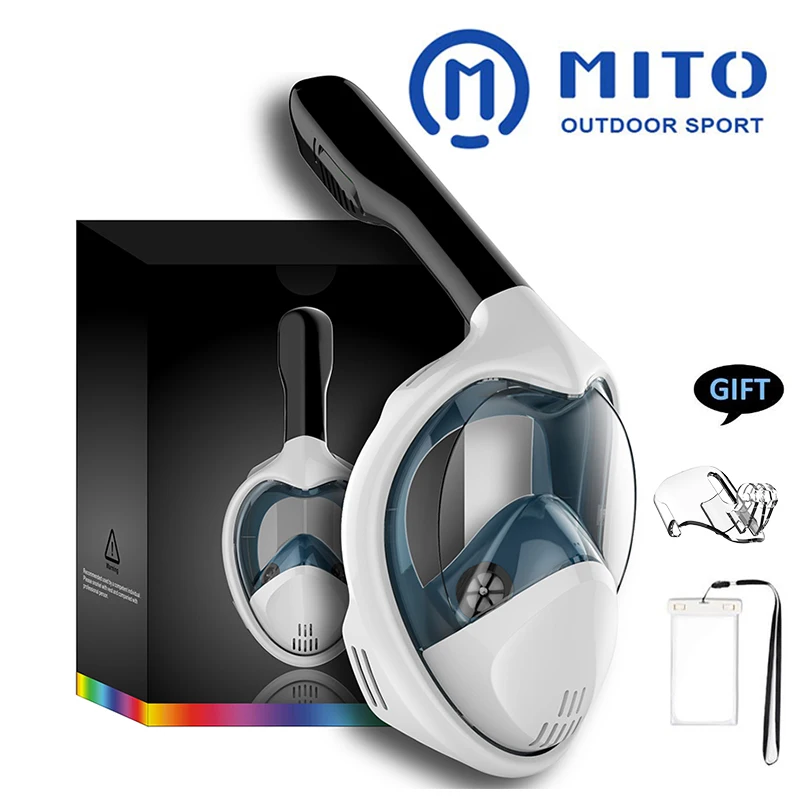 Маска для подводного плавания полностью закрывающая лицо панорамный вид