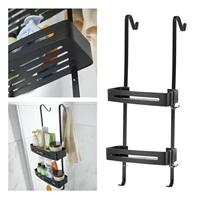 bathroom shower caddy over door aluminum rustproof tub storage shelf with 4 hook with suction cup cosmetic holder