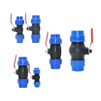 202532405063mm plastic water pipe steel handle quick valve connector pe tube ball valves tap accessories with wrench