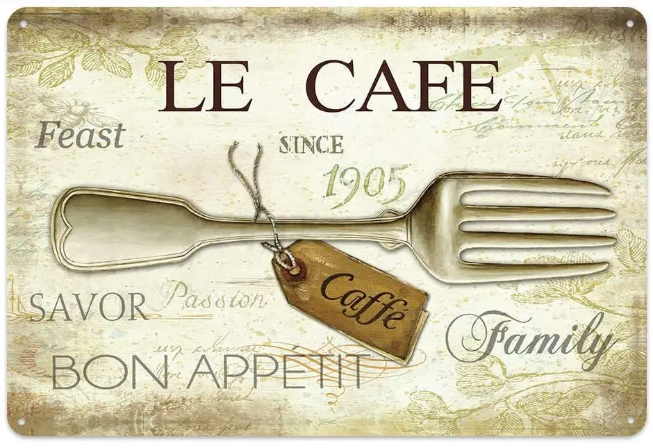 

Оригинальные оловянные металлические знаки La Cafe в ретро-стиле, настенное искусство | Толстая жестяная плита, печатный плакат, настенное украшение для кухни