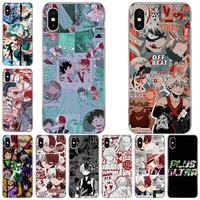 my hero academia manga phone case for apple iphone 13 pro max 12 mini 11 x xs xr 8 7 6 6s plus se 2020 5 5s cover shell coque