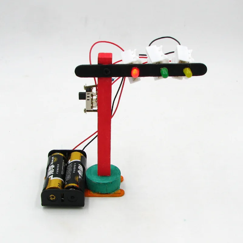 Electronic Circuits Teaching Children's Science Experimenting Electric Physics DIY Traffic light Creative Toys |