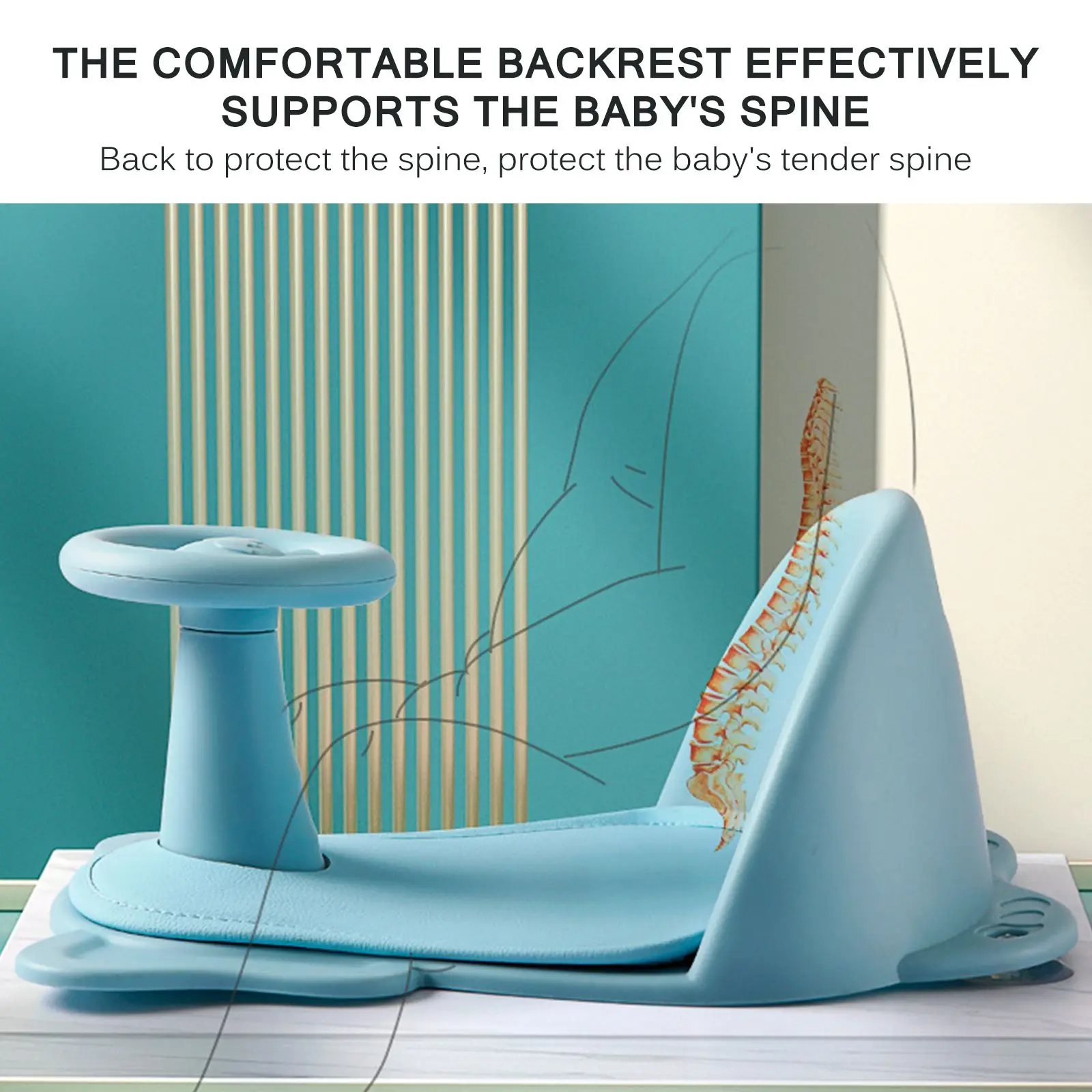 

Anti-Slip Baby Bath Seats Chair Cute Elephant Baby Waterproof Anti-Slip Baby Shower Helper Structure Sucking Bathtub Chair