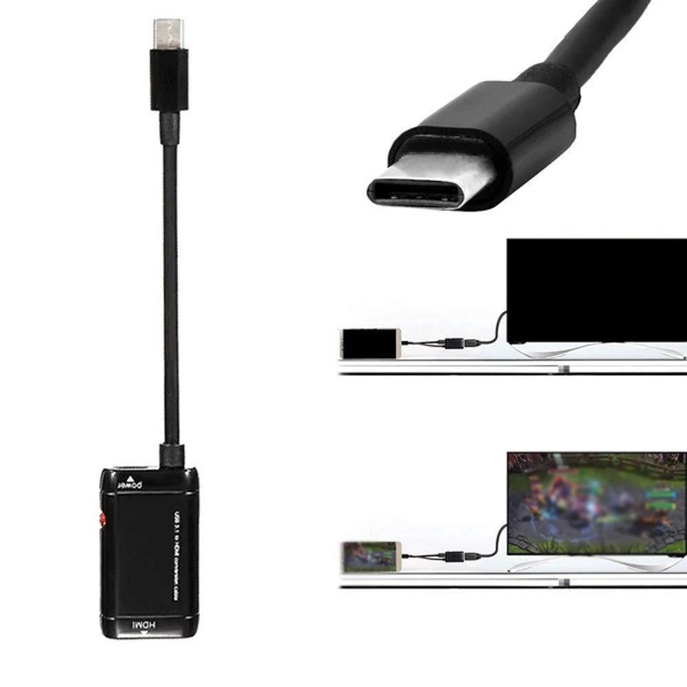 Переходник с USB Type C на гнездо HDMI HD TV для Samsung Note телефона ноутбука подключенный 4K