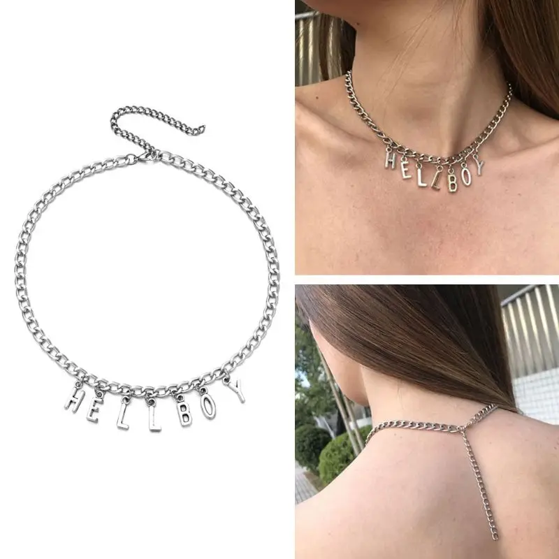 Ожерелье с буквами &quotХеллбой&quot в стиле панк 1 шт. женское модное колье для