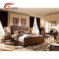 luxury liriodendron wood with leather back 1 8m 1 5m king and queen size bed lit en cuir bois liriodendron 18m 15m wa400