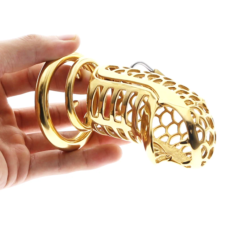 Золотое кольцо на пенис в виде змеи из нержавеющей стали с шипами эротическое