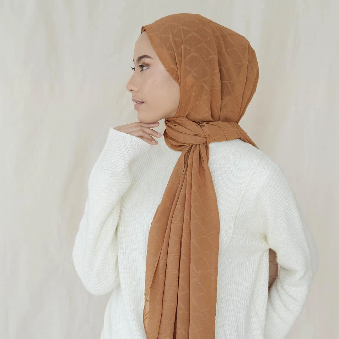 

Trendy Pleated Plaid Long Plain Hijab Wrap Muslim Hijabs Scarf Turbanet Headscarf women shawls