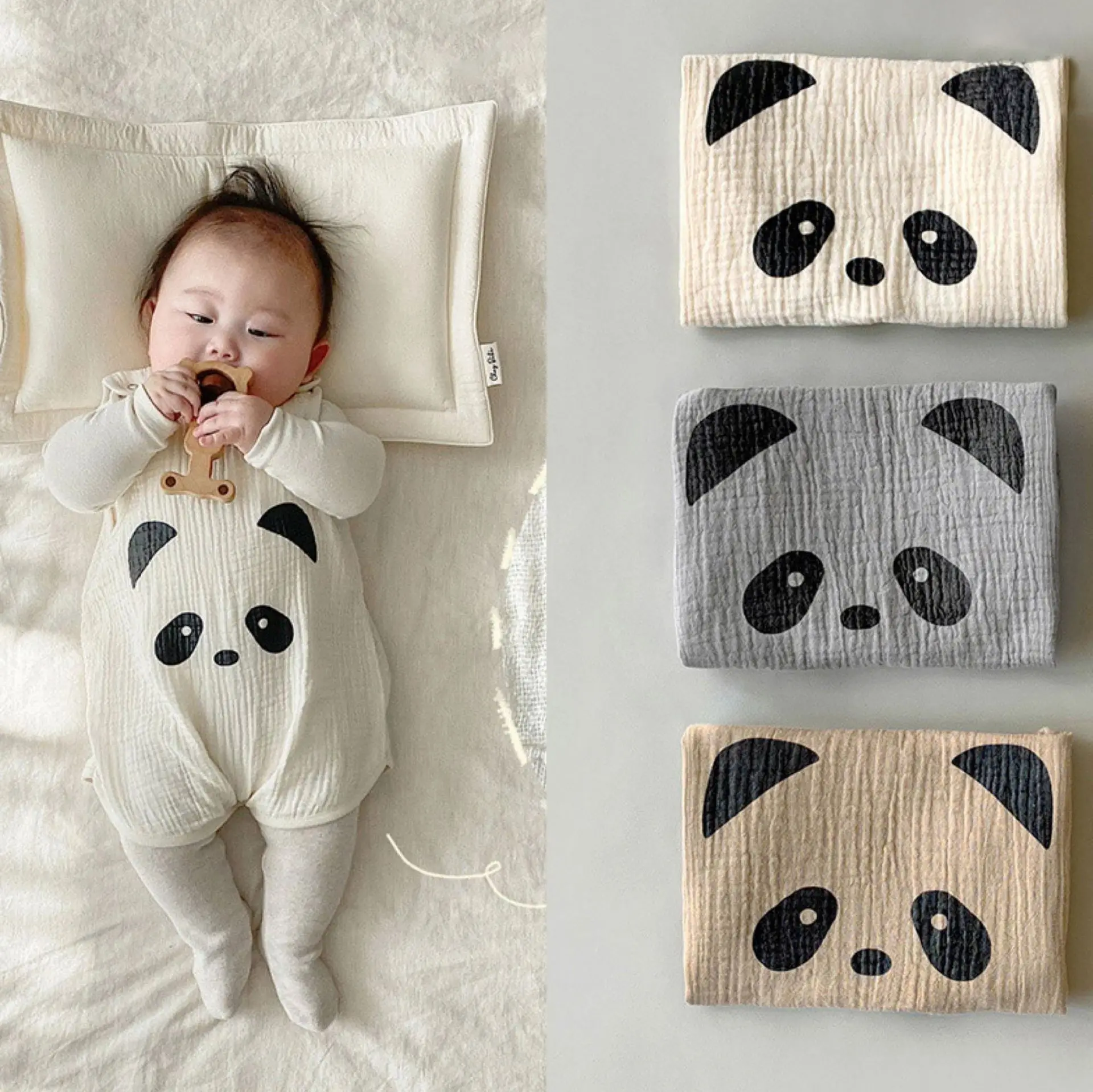 

Baby sleeping bag cute panda newborn anti-kick sleeping bag cotton breathable and washable vest-style sleeping bag