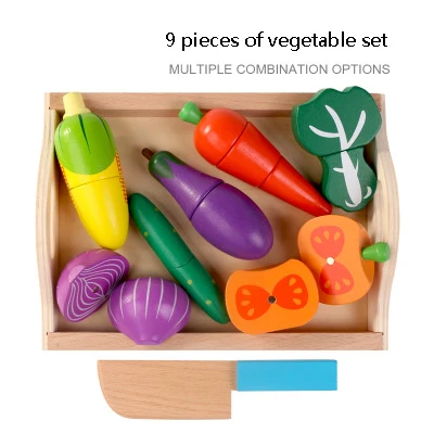 Children's wooden tray magnetic fruit and vegetables cut to see Cheque Le home toys | Игрушки и хобби