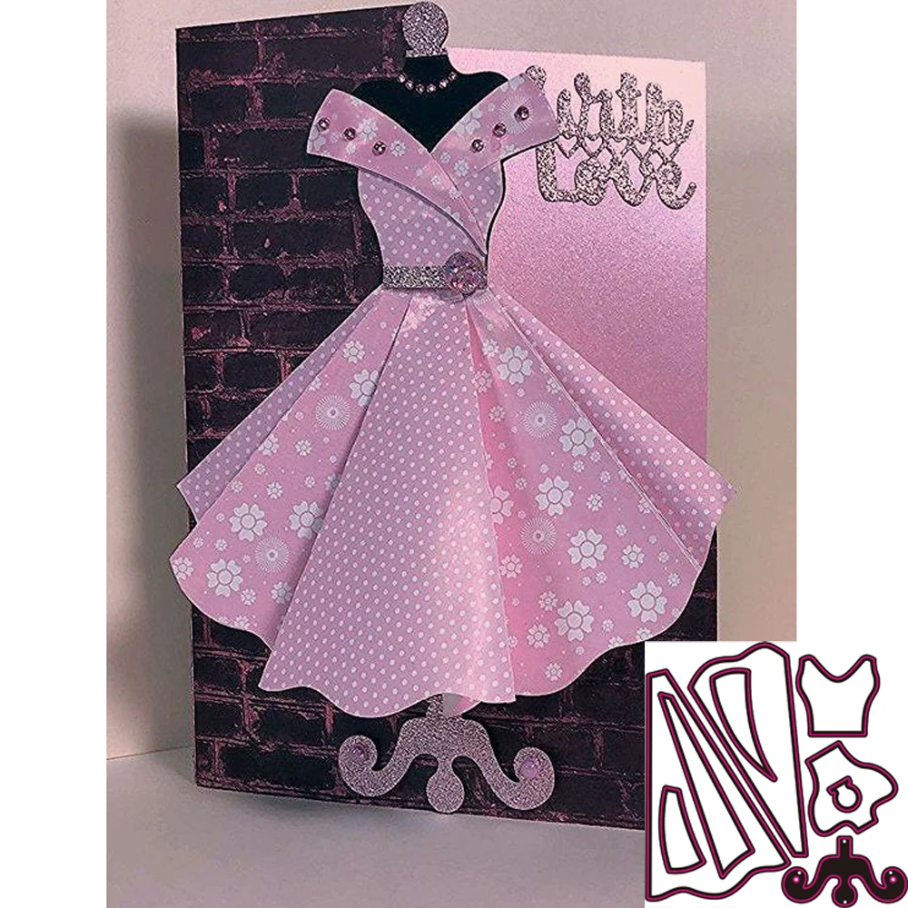 

9Pcs Set Cute Princess Dress Metal Cutting Dies Scrapbooking New Craft Stamps die Cut Embossing Card Making Stencil