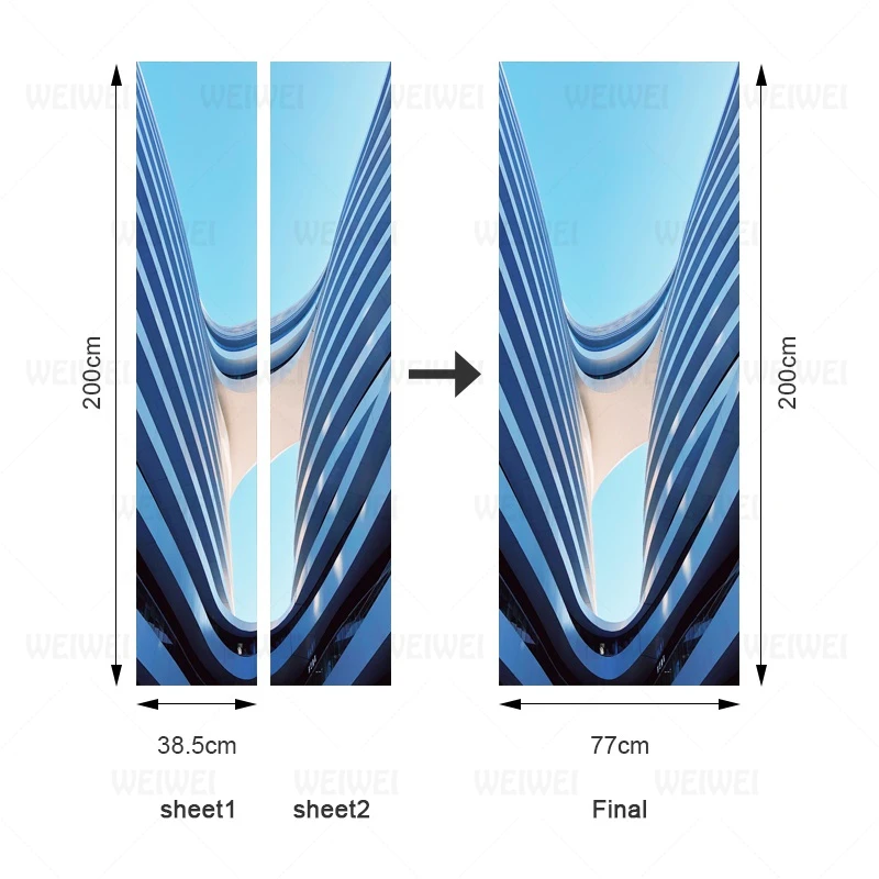 Наклейки на дверь дворца из города водостойкие самоклеящиеся обои ПВХ сделай сам