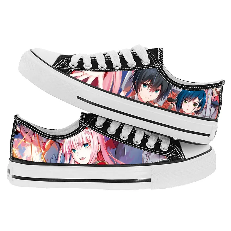 

National Team Darling In The Franxx Japanese Animation Cartoon Print Canvas Shoes For Male And Female Students Casual Shoes