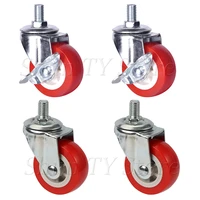 4 pcs 11 251 52 inch red office chair caster wheels 360 degree screw swivel caster rubber caster wheels no noise wheels
