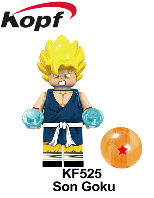 KF525 Without Box Одиночная строительные блоки Dragon Ball серия кирпич Broli Son Goku Torankusu Gogeta фигурки для детской коллекции игрушки KF6098 - Цвет: KF525 Without Box