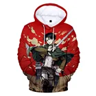 Горячая Распродажа 2021, толстовка с капюшоном из японского аниме Титанов Эрена Леви Микаса, костюм для косплея с 3D-принтом, толстовки, мужские толстовки