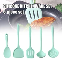 silicone spatula set 5 pieces heat resistant kitchen utensils for baking cooking non stick with hanging hole kitchenware