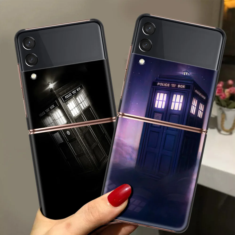 

Tardis Box Doctor Who Hard PC Phone Case For Samsung Galaxy Z Flip 6.7 Inch Black ShockProof Cover for Samsung Z Flip 3 5G Shell