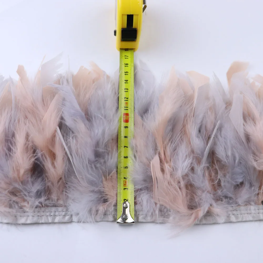 

1 Yard Fluffy Real Turkey Feathers Trim Fringe Width 10-15 CM Decor feathers for Wedding Dress Decoration Sewing Crafts Ribbon