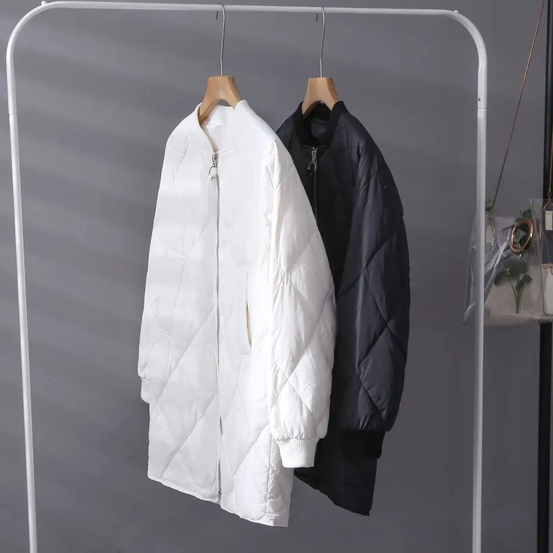 FTLZZ зимняя женская белая парка на утином пуху ульсветильник свободная