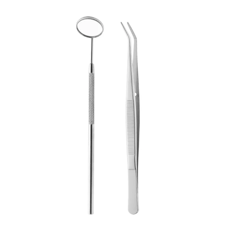 6pc/8pc Dental Mirror Stainless Steel Dental Dentist Prepared Tool Set Probe Tooth Care Kit Instrument Tweezer Hoe Sickle Scaler images - 6