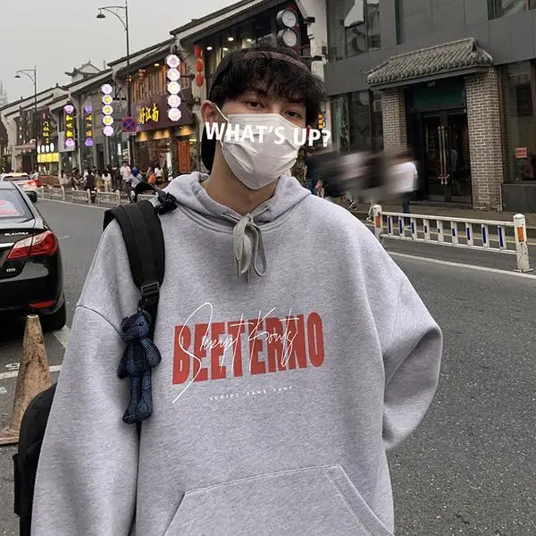 

Men's hooded sweater in spring and Autumn