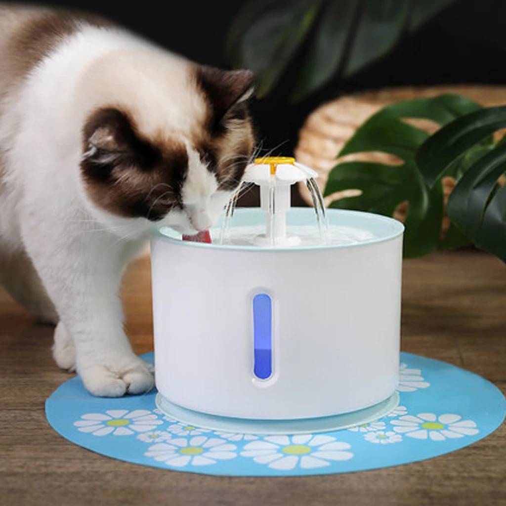 2.4L Автоматическая Pet Cat Водный Фонтан со СВЕТОДИОДНЫМИ Электрическими USB Собака Кошка Pet Mute Пьющий Подачи Чаша Pet Питьевой Фонтан Диспенсер