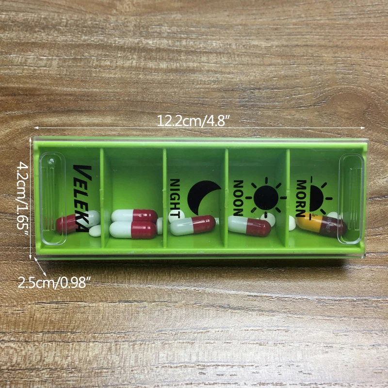 Картридж для таблеток двухцветный с пятью отделениями портативный картридж мини