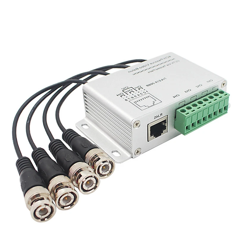 4 канальный 8 видеонаблюдения Пассивный передатчик видео балун BNC штекер для UTP RJ45