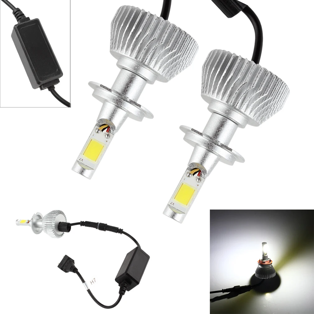 

2pcs 30W 2200LM H7 LED Light Headlight Vehicle Car Hi/Lo Beam Bulb Kit 6000k White Universal LED Head Light