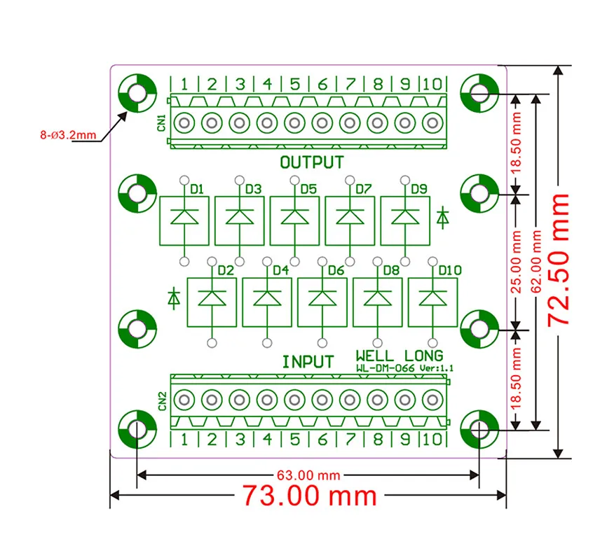 Защитная Клеммная колодка диода 6A10 6A/1000V.|Регуляторы напряж./стабилизаторы| |