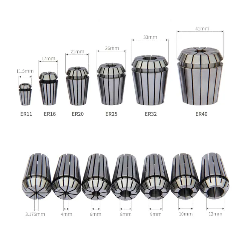 

1pcs ER11 ER16 ER20 ER25 ER32 ER Collet Chuck For CNC Milling Cutter Router Tool Engraving Machine Spindle Motor