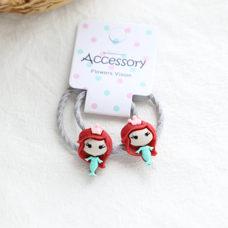 Hair Ropes G 2 шт. европейские американские принцессы BB заколки для волос Детские эластичные детские ленты для волос головной убор Детские веревки для волос аксессуары для волос для девочек - Цвет: Hair Ropes G