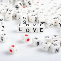 9 10pcs ceramic square arabic numbers letters love beads for jewelry making materials xn042