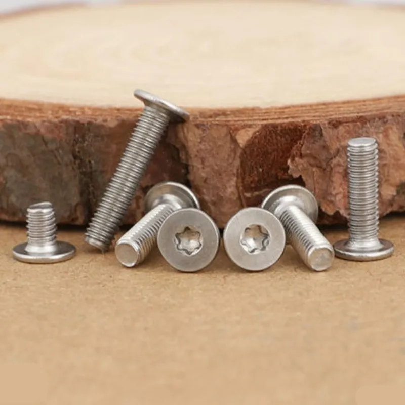 

100pcs m4*8/10/12/14/16/20 A2 304 Stainless Steel Ultra Thin Super Low CM Six-Lobe torx Flat Wafer Head Screw