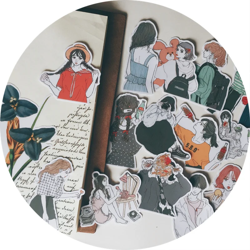 15 шт./компл. ручная рисованная наклейка для девочек повседневной жизни сделай сам