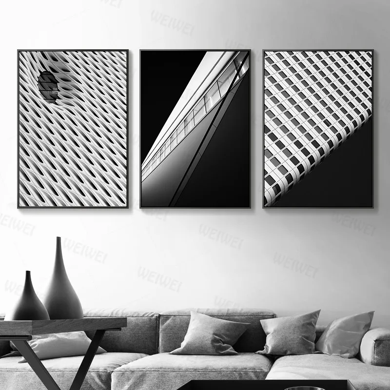 Современные черно-белые архитектурные кинофотографии стильные настенные