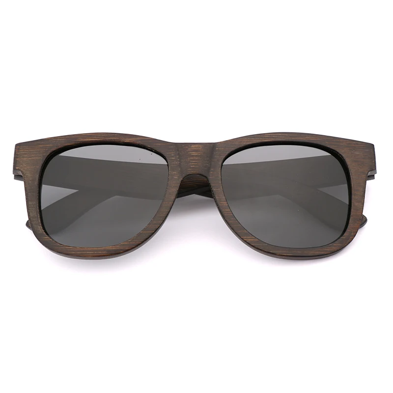 YB001-01 Gray Винтажные деревянные солнцезащитные очки из бамбука коричневого цвета, деревянные солнцезащитные очки, мужские Поляризованные женские солнцезащитные очки, квадратные солнцезащитные очки oculos de sol feminino - Цвет линз: YB001-01 Gray