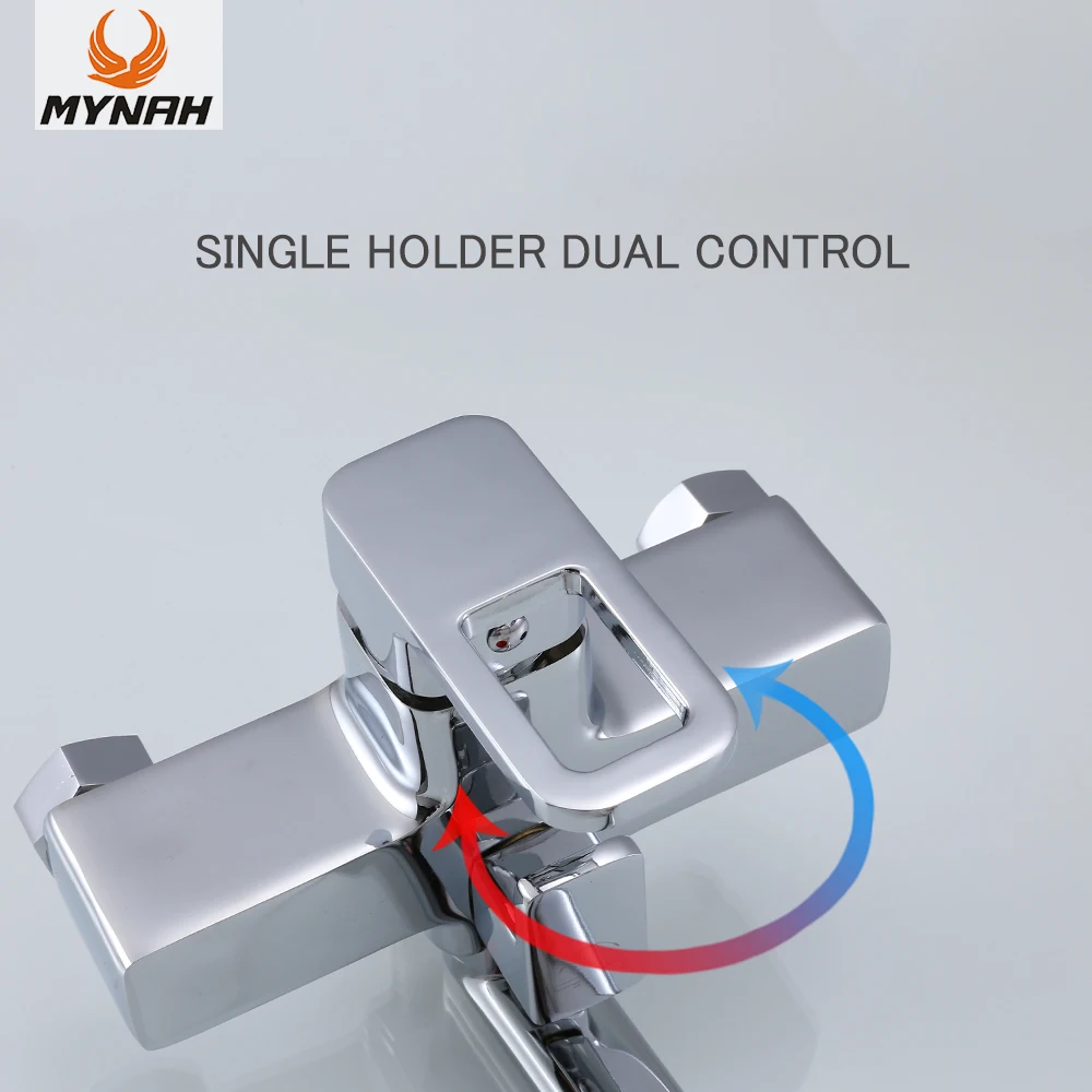 mynah shower faucet 2 functions wall mounted bathtub mixing valve faucet mixer tap zinc alloy chrome plated bathroom free global shipping