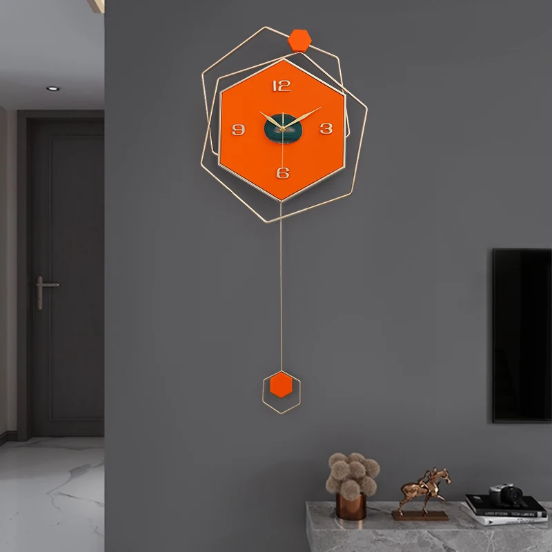 

Luxury Modern Wall Clock Pendulum Industrial Design Fashion Quartz Wall Clock Living Room Art Horloge Murale Home Decor EB50WC