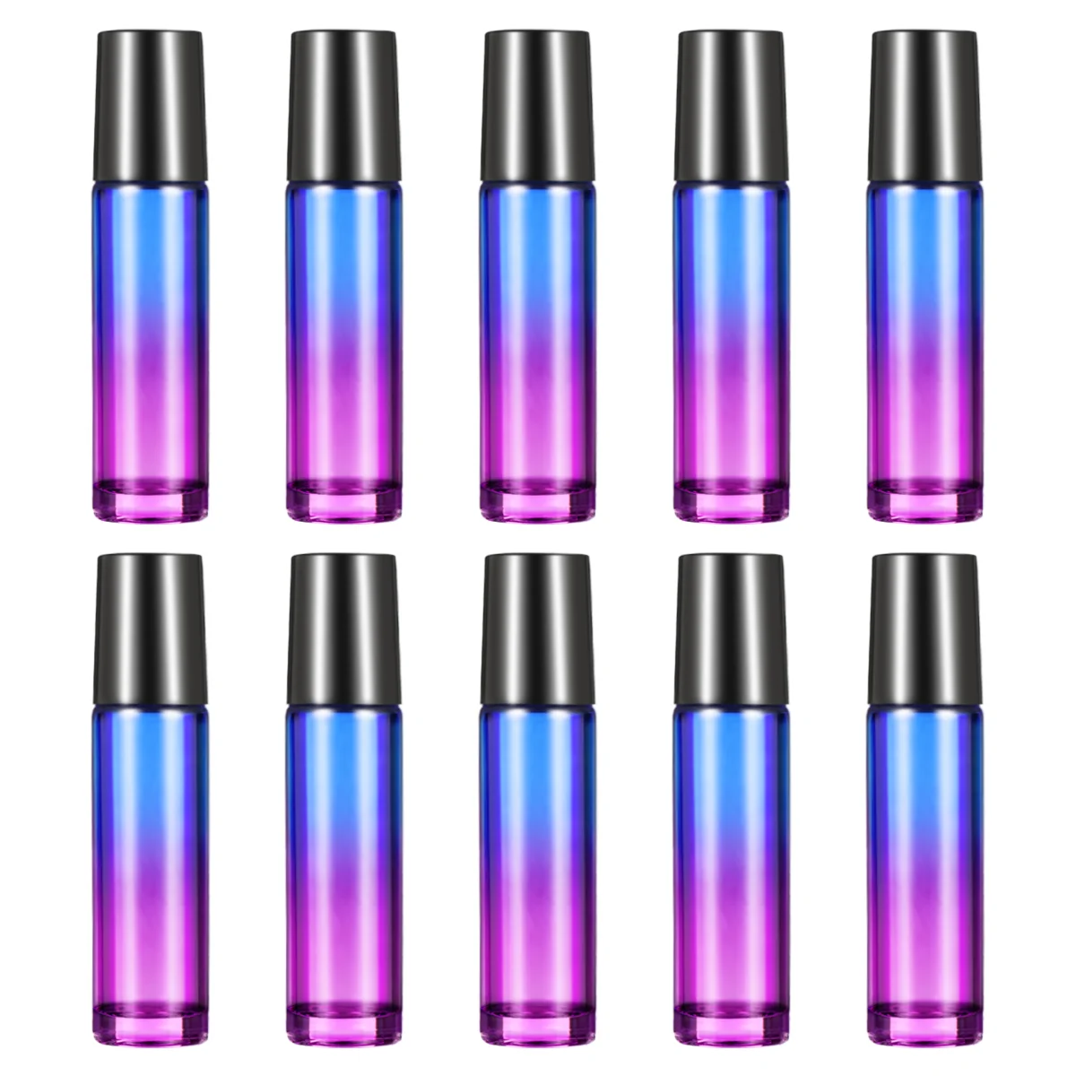 

ROSENICE 10pcs 10ML Glass Roller Balls Gradient Roller Bottles with 2pcs Opener Pry Tool for Essential Oils Perfume Bottle (Blue