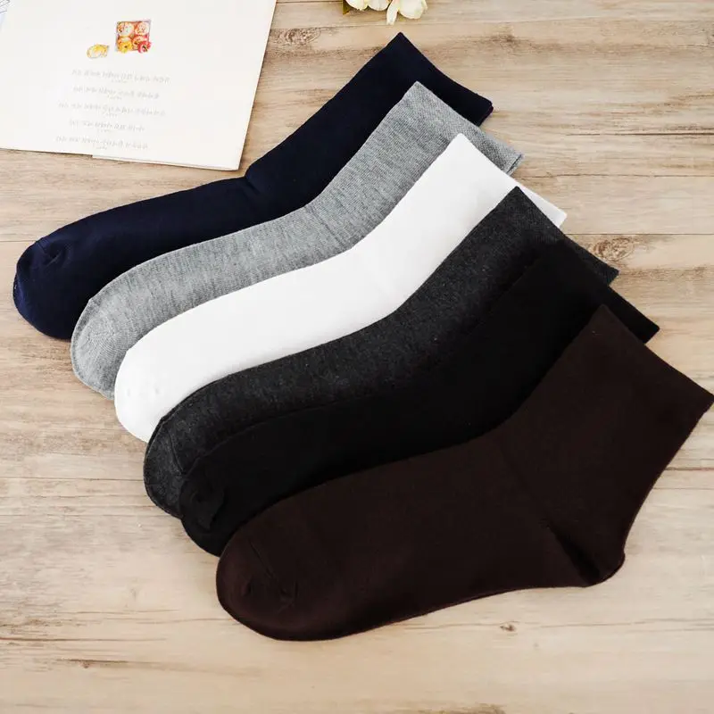 

Men Solid Color Middle Tube Socks Solid Color Autumn and Winter Business Breathable Sweat Absorption Leisure Sports Men's Socks